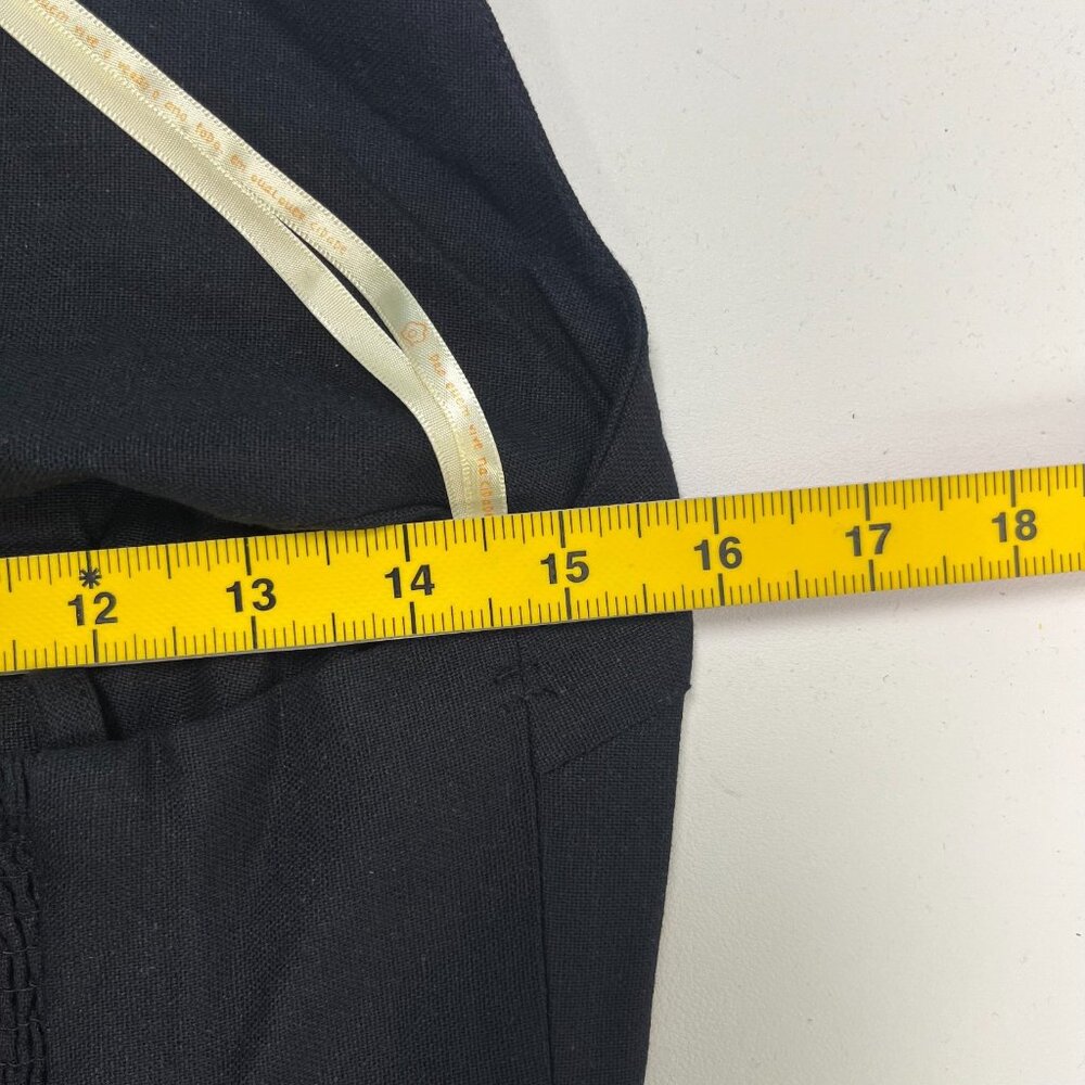 NWT Farm Rio Linen Blend Black One Shoulder Bow Smocked Wrap Maxi Dress Sz L - Picture 10 of 12